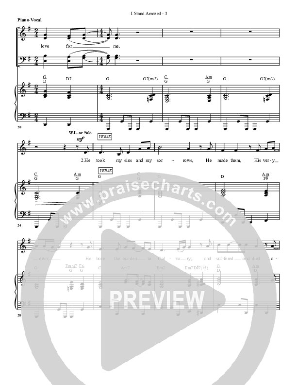 I Stand Amazed Piano/Vocal & Lead (G3 Worship)