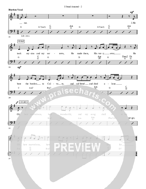 I Stand Amazed Rhythm Chart (G3 Worship)