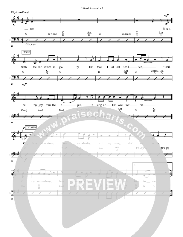 I Stand Amazed Rhythm Chart (G3 Worship)