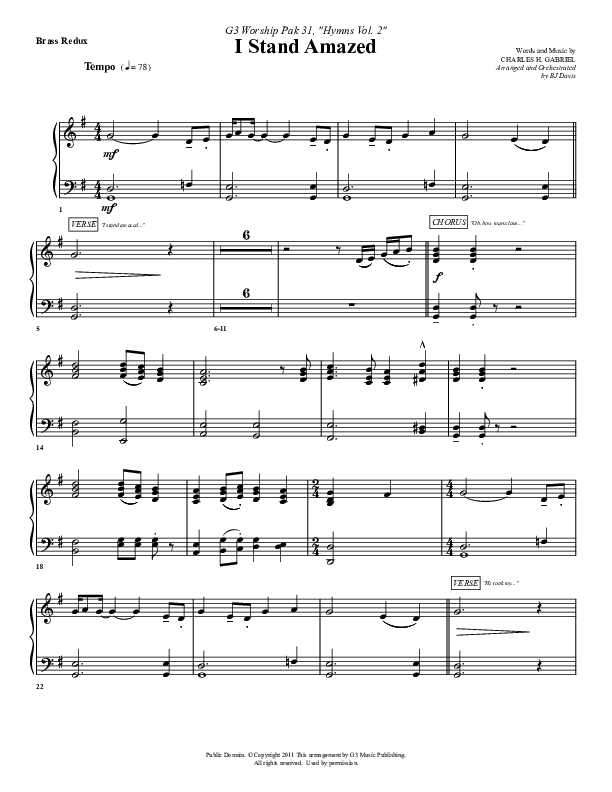 I Stand Amazed Synth Brass (G3 Worship)