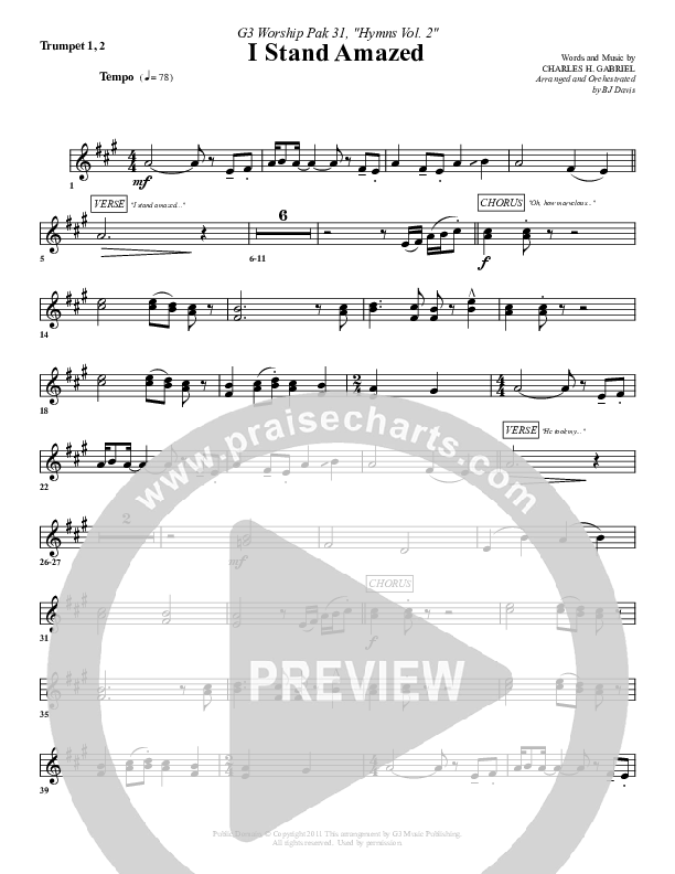 I Stand Amazed Trumpet 1,2 (G3 Worship)