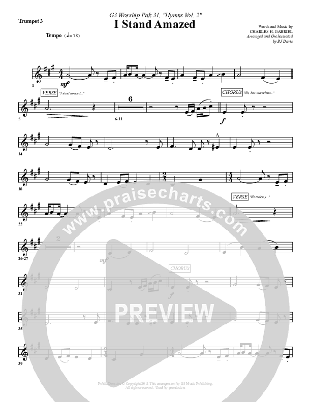 I Stand Amazed Trumpet 3 (G3 Worship)