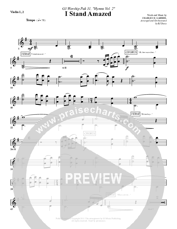 I Stand Amazed Violin 1/2 (G3 Worship)