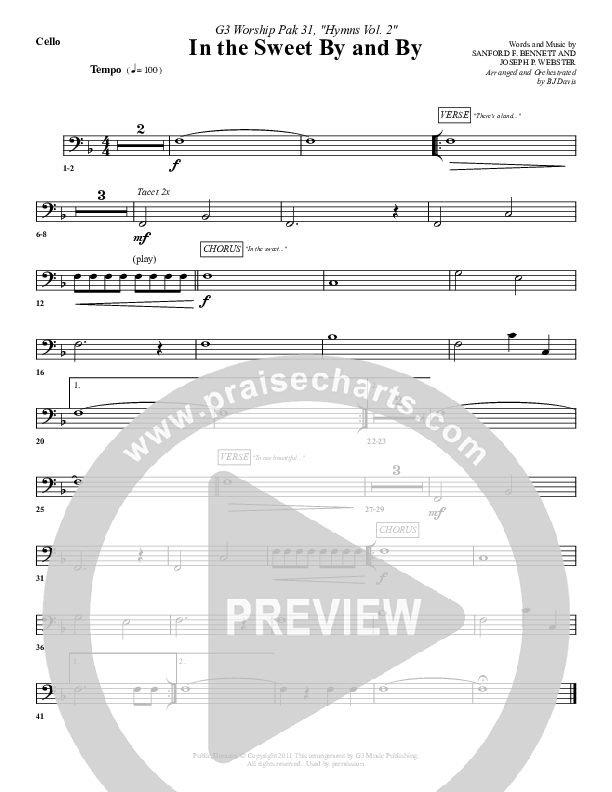 In The Sweet By And By Cello (G3 Worship)