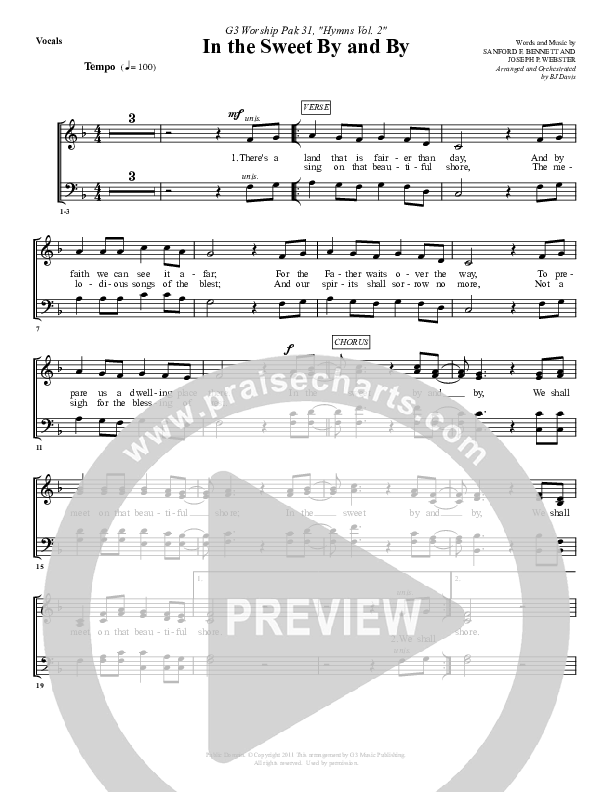 In The Sweet By And By Choir Sheet (G3 Worship)