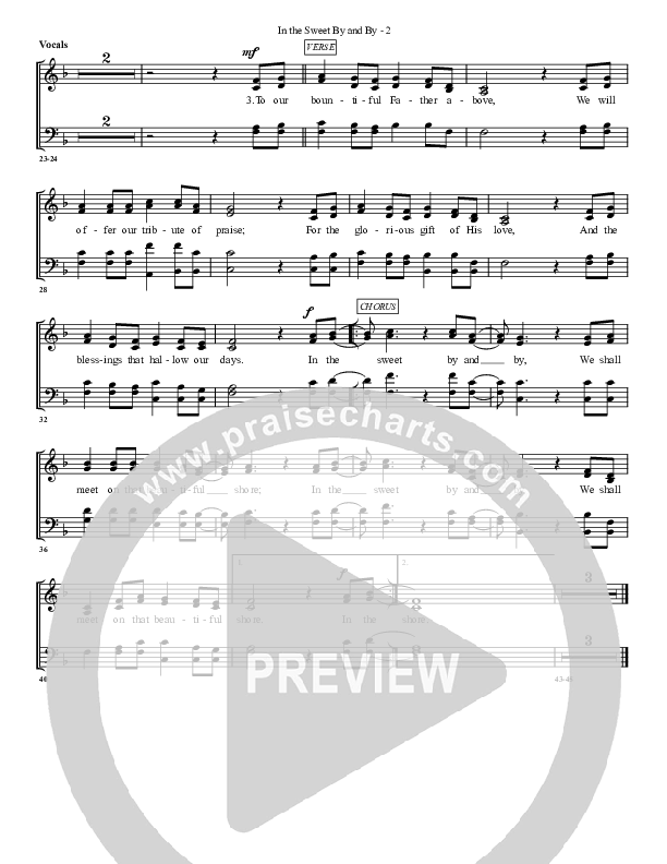 In The Sweet By And By Choir Sheet (G3 Worship)