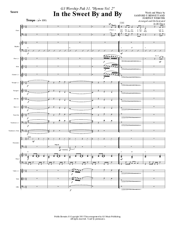 In The Sweet By And By Conductor's Score (G3 Worship)