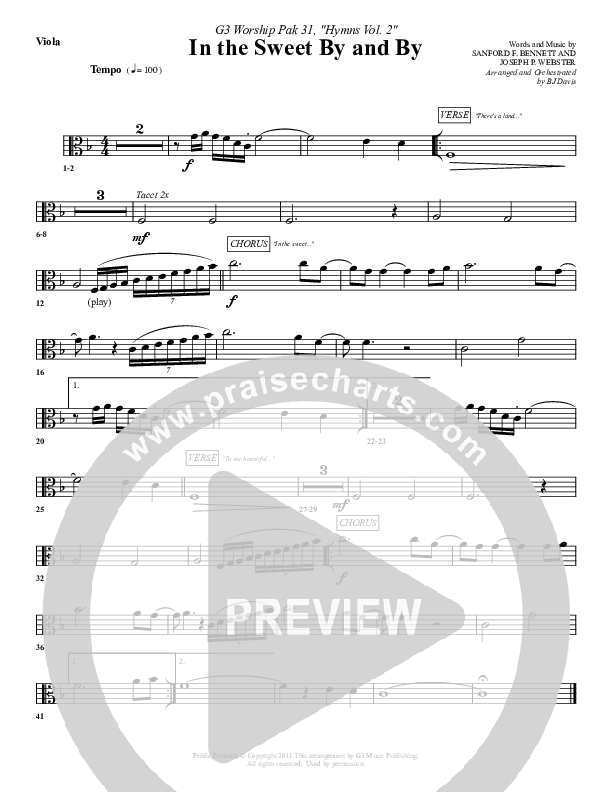 In The Sweet By And By Viola (G3 Worship)