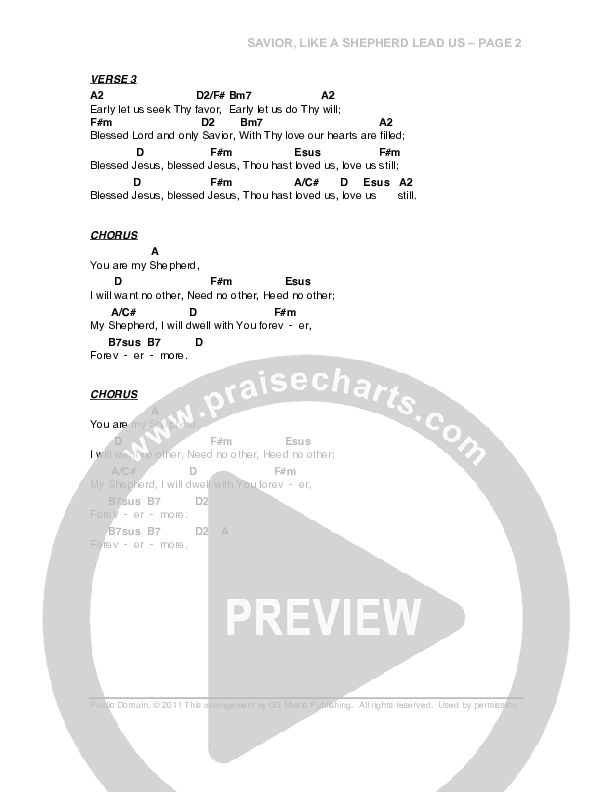 Savior Like A Shepherd Lead Us Chord Chart (G3 Worship)