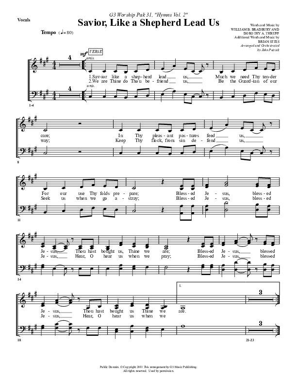 Savior Like A Shepherd Lead Us Lead Sheet (G3 Worship)