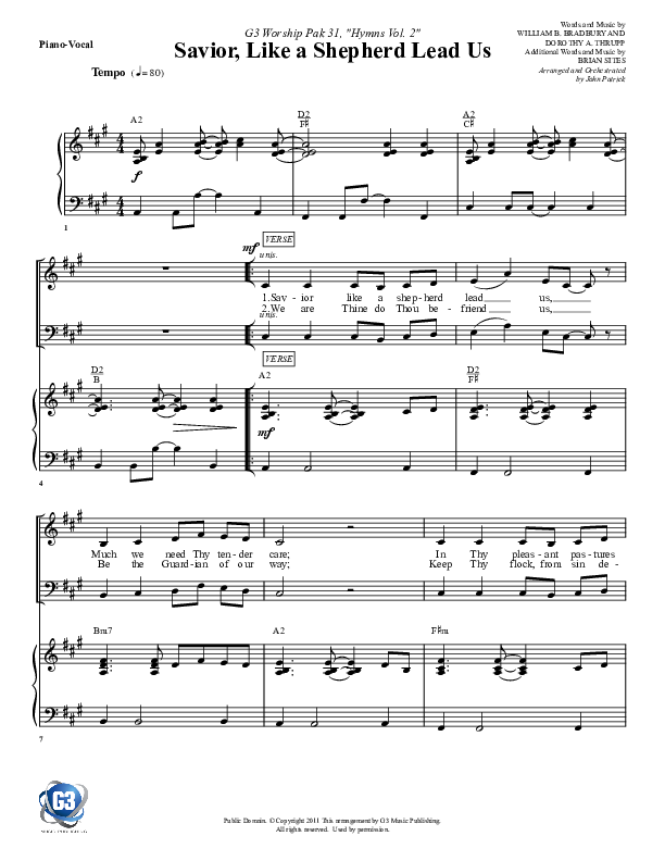 Savior Like A Shepherd Lead Us Piano/Vocal (G3 Worship)