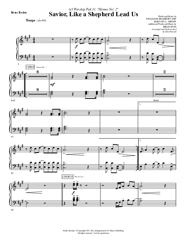 Savior Like A Shepherd Lead Us Synth Brass (G3 Worship)
