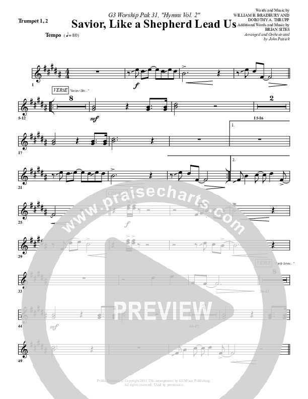 Savior Like A Shepherd Lead Us Trumpet 1,2 (G3 Worship)