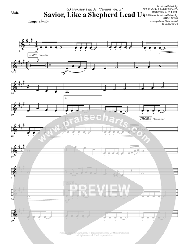 Savior Like A Shepherd Lead Us Viola (G3 Worship)
