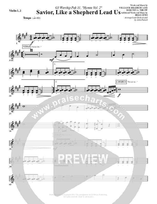 Savior Like A Shepherd Lead Us Violin 1/2 (G3 Worship)