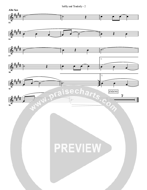 Softly And Tenderly Alto Sax (G3 Worship)