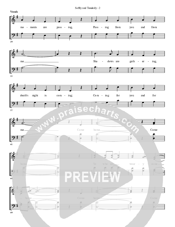 Softly And Tenderly Lead Sheet (G3 Worship)