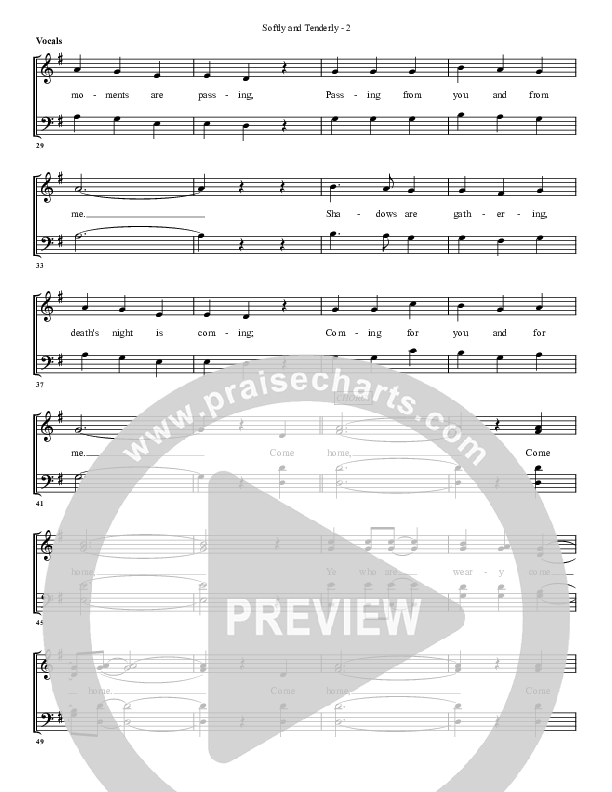 Softly And Tenderly Lead Sheet (G3 Worship)