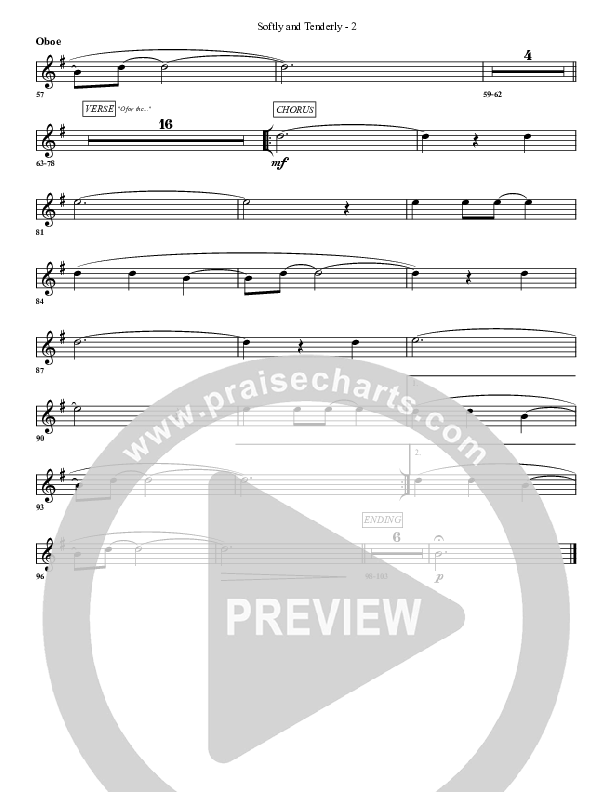 Softly And Tenderly Oboe (G3 Worship)
