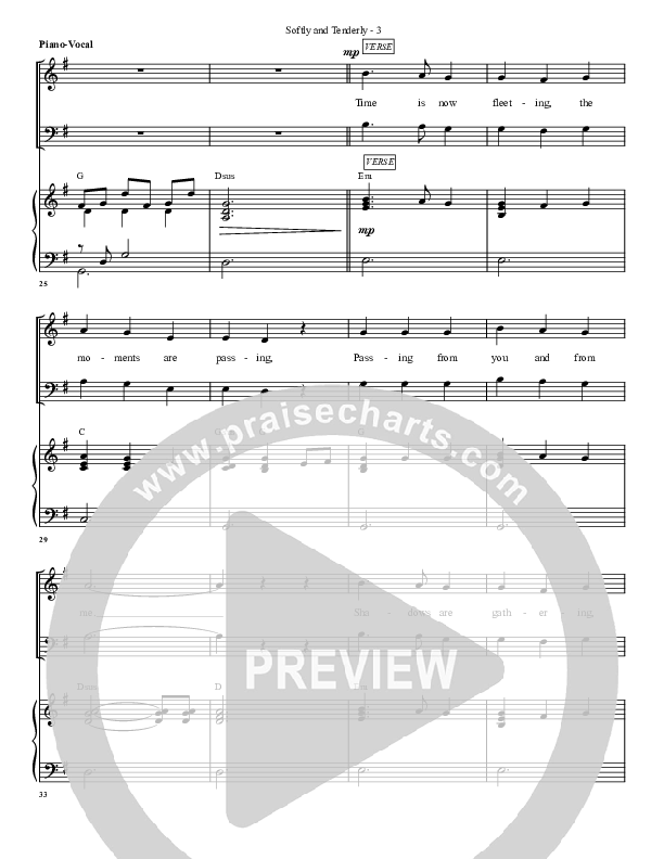 Softly And Tenderly Piano/Vocal (G3 Worship)