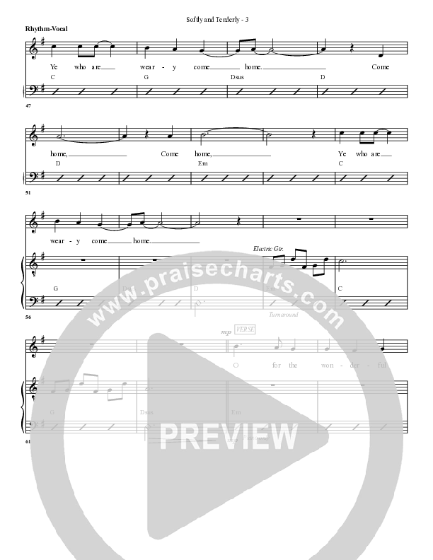 Softly And Tenderly Rhythm/Vocal (G3 Worship)