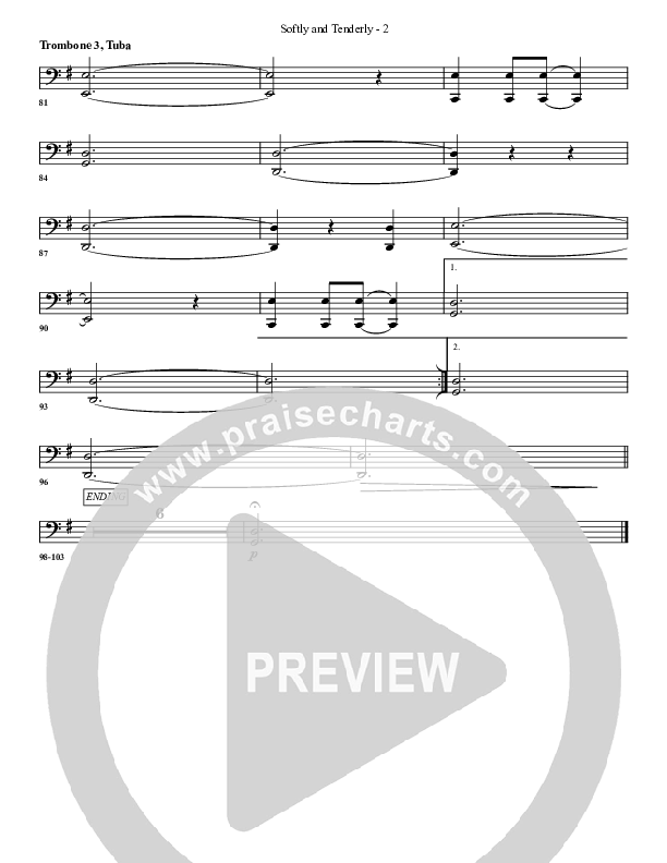 Softly And Tenderly Trombone 3/Tuba (G3 Worship)