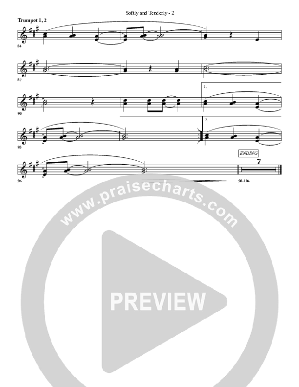 Softly And Tenderly Trumpet 1,2 (G3 Worship)
