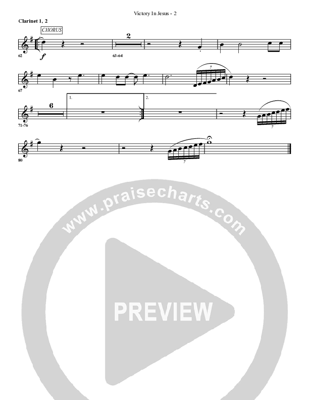 Victory In Jesus Clarinet (G3 Worship)