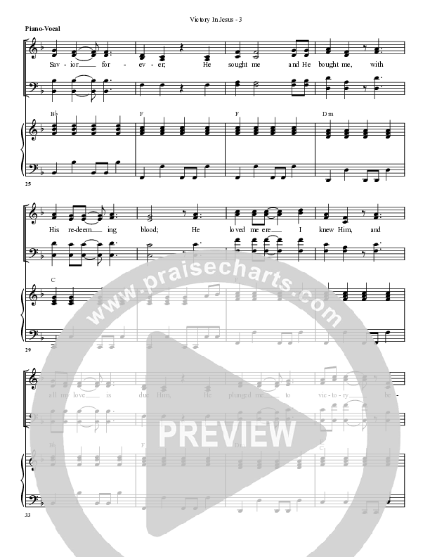 Victory In Jesus Piano/Vocal (SATB) (G3 Worship)