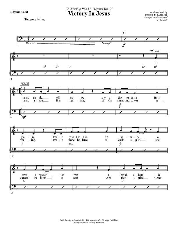 Victory In Jesus Rhythm/Vocal (G3 Worship)