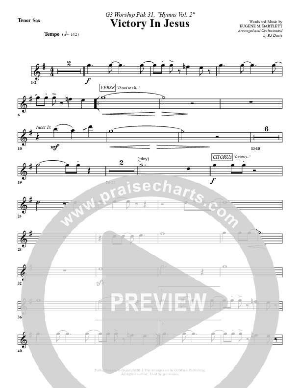Victory In Jesus Tenor Sax 2 (G3 Worship)