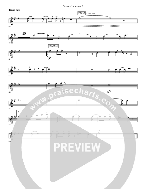 Victory In Jesus Tenor Sax 2 (G3 Worship)