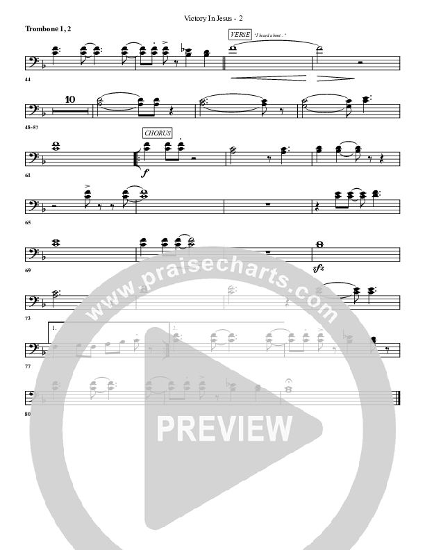 Victory In Jesus Trombone 1/2 (G3 Worship)