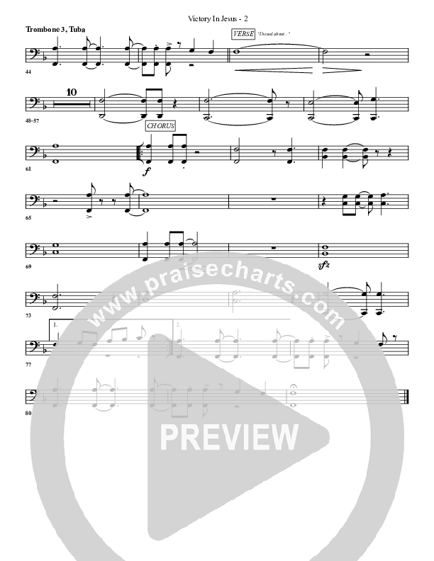 Victory In Jesus Trombone 3/Tuba (G3 Worship)
