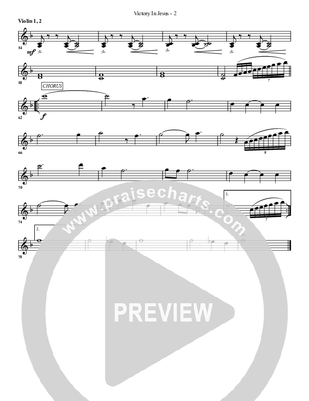 Victory In Jesus Violin 1/2 (G3 Worship)