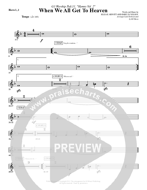 When We All Get To Heaven French Horn 1/2 (G3 Worship)