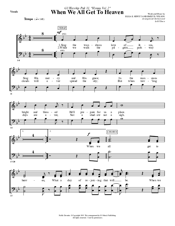 When We All Get To Heaven Lead Sheet (G3 Worship)