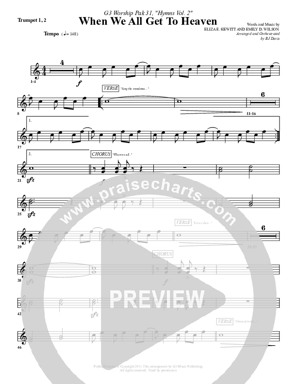 When We All Get To Heaven Trumpet 1,2 (G3 Worship)