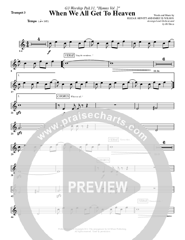When We All Get To Heaven Trumpet 3 (G3 Worship)