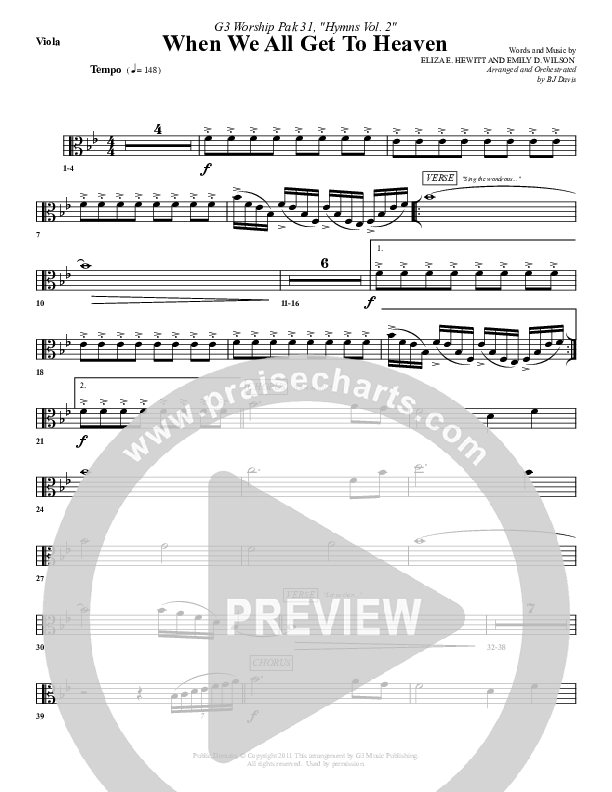 When We All Get To Heaven Viola (G3 Worship)