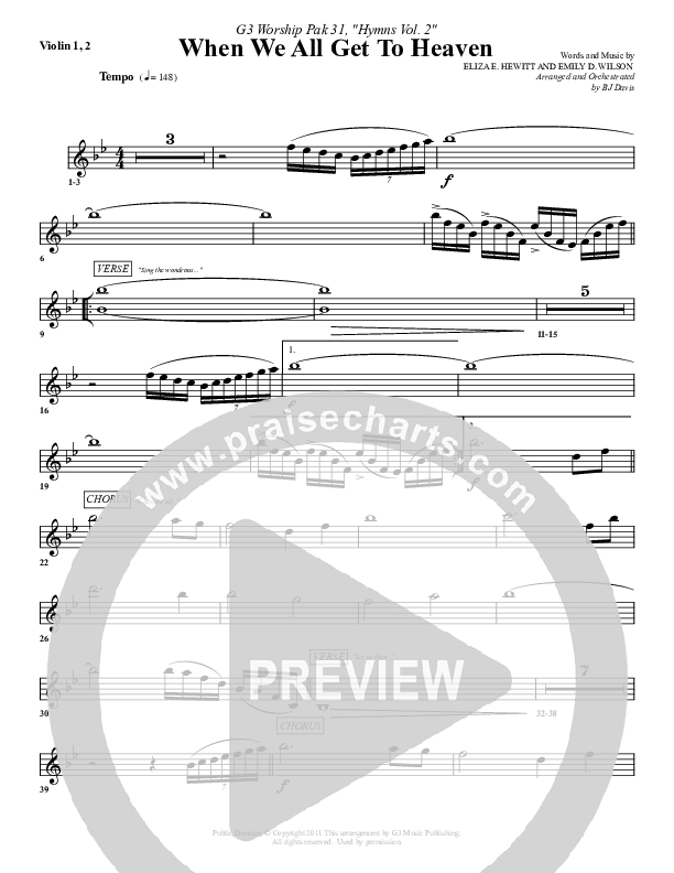 When We All Get To Heaven Violin 1/2 (G3 Worship)