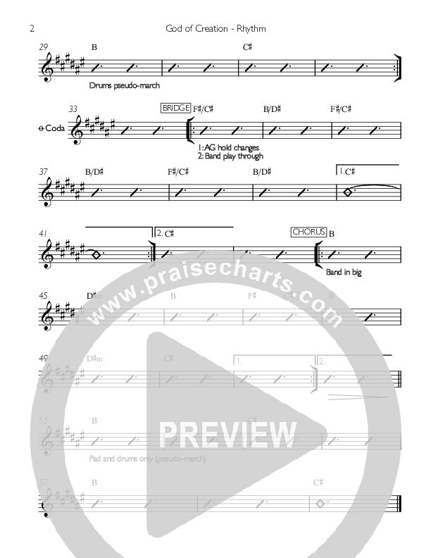 God Of Creation Rhythm Chart (Valley Worship)