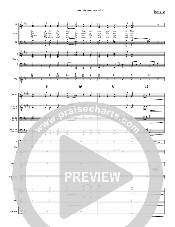 Holy Holy Holy Conductor's Score (PraiseCharts / Traditional Hymn)