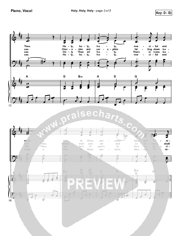 Holy Holy Holy Piano/Vocal Pack (PraiseCharts / Traditional Hymn)