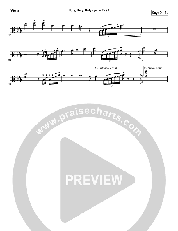 Holy Holy Holy Viola (PraiseCharts / Traditional Hymn)