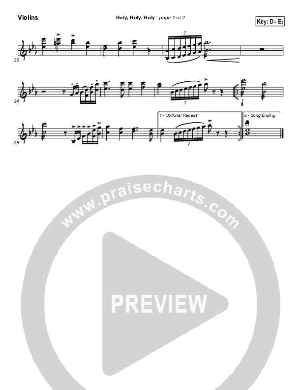 Holy Holy Holy Violins (PraiseCharts / Traditional Hymn)