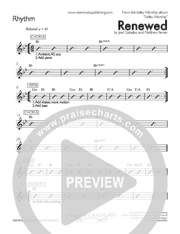 Renewed Rhythm Chart (Valley Worship)