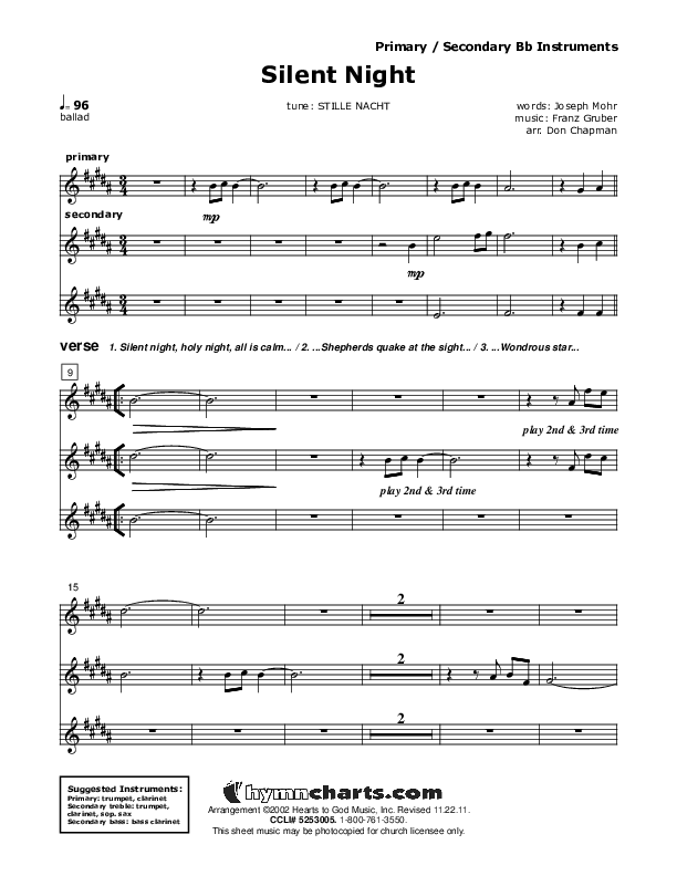 Silent Night Bb Instruments (Don Chapman)