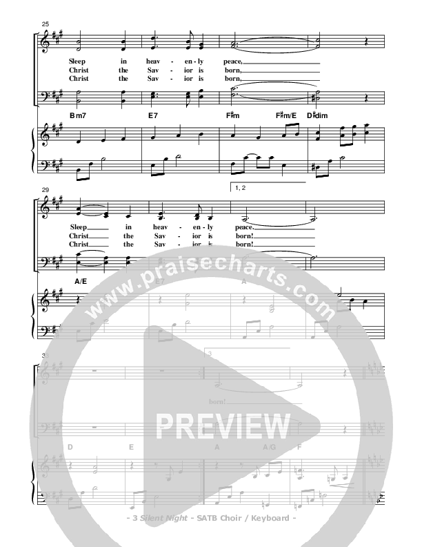Silent Night Piano/Vocal (SATB) (Don Chapman)