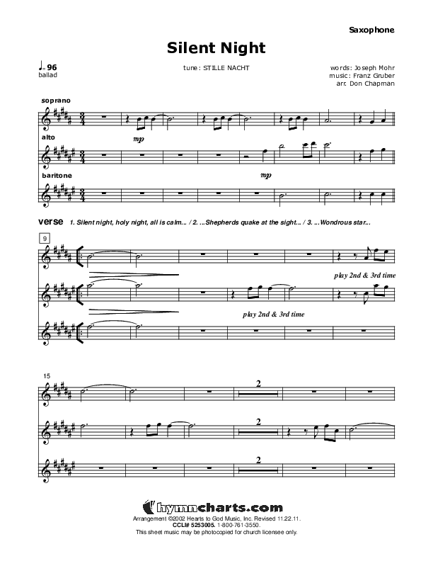 Silent Night Saxophone (Don Chapman)